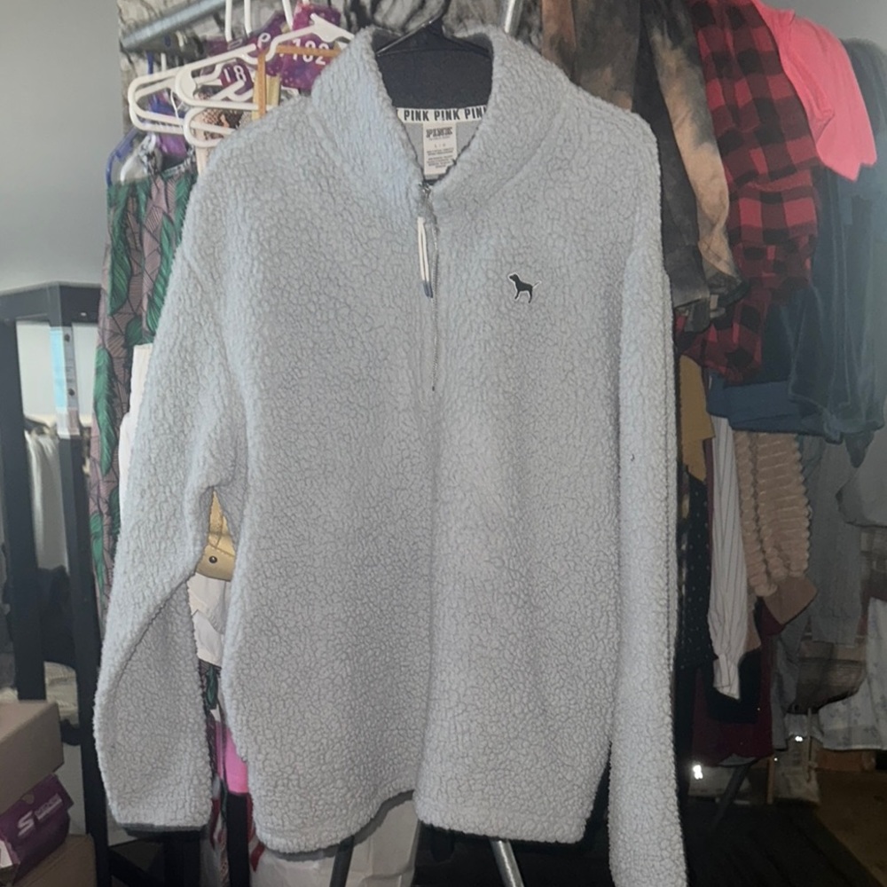 PINK Victoria's Secret Gray Cowl Neck Sweater